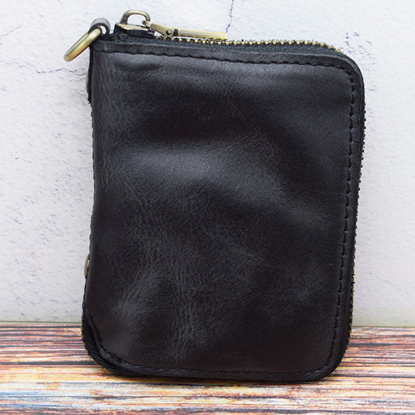 Retro Leather Zipper Short Wallet