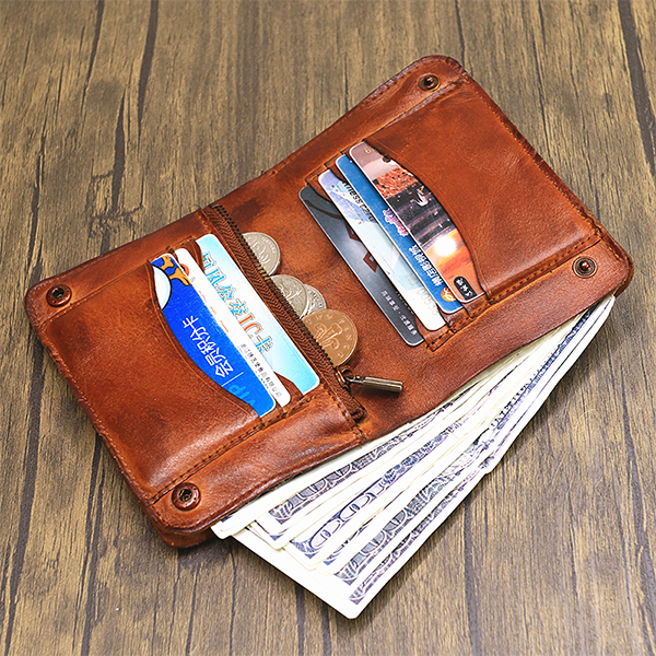 Zipper Leather Multi-card Slots Card Holders Wallets
