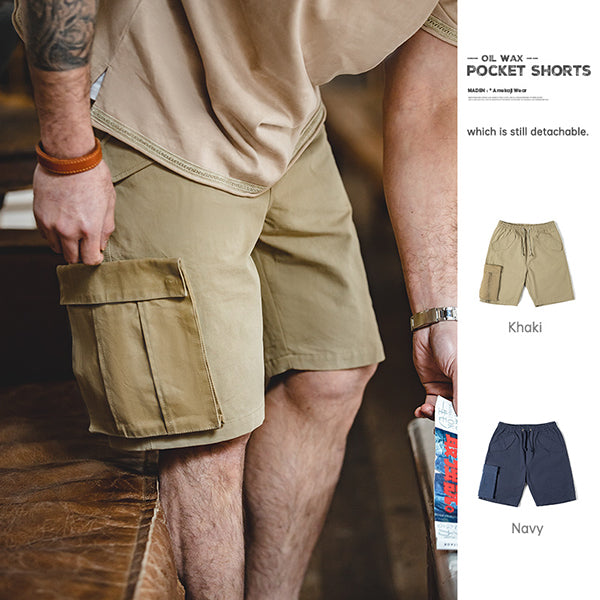 Retro Multi-pocket Detachable Casual M65 Shorts