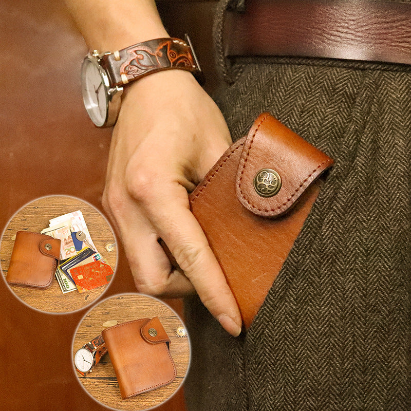 Retro Leather Handmade Short Wallets