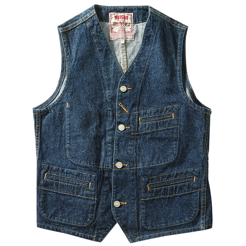 Retro Selvedge Denim Waistcoat