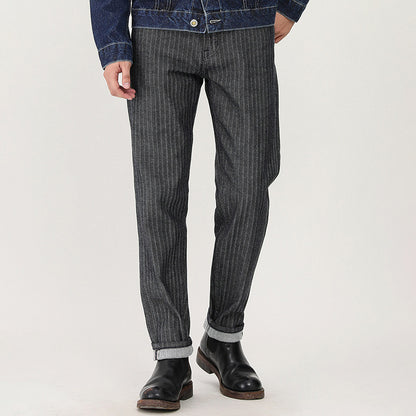 Retro Grey Herringbone Casual Pants