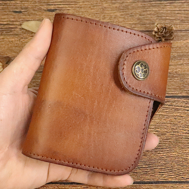 Retro Leather Handmade Short Wallets