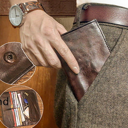 Retro Handmade Leather Multi-card Slots Long Wallets