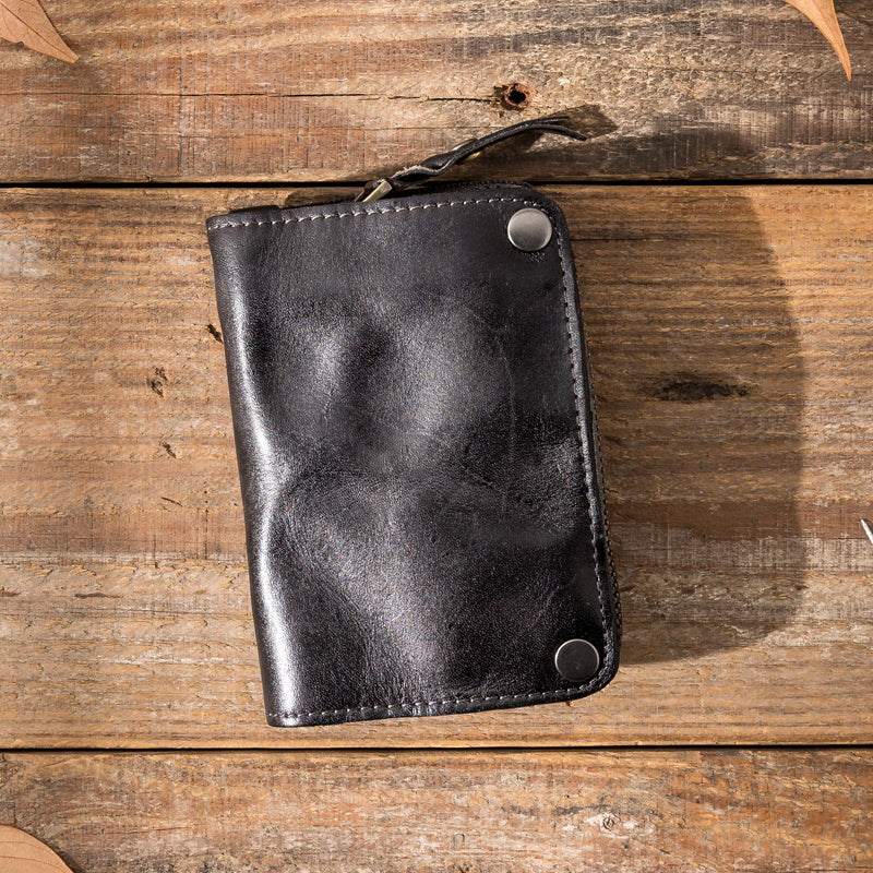 Retro Leather Key Holder Short Wallets