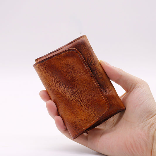 Vintage Leather Handmade Card Wallet