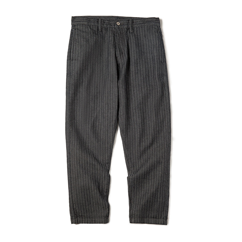 Retro Grey Herringbone Casual Pants