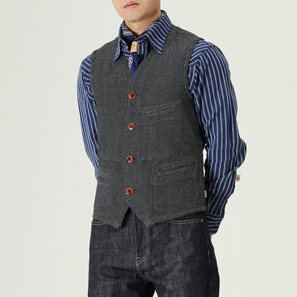 Retro Selvedge Denim Waistcoat