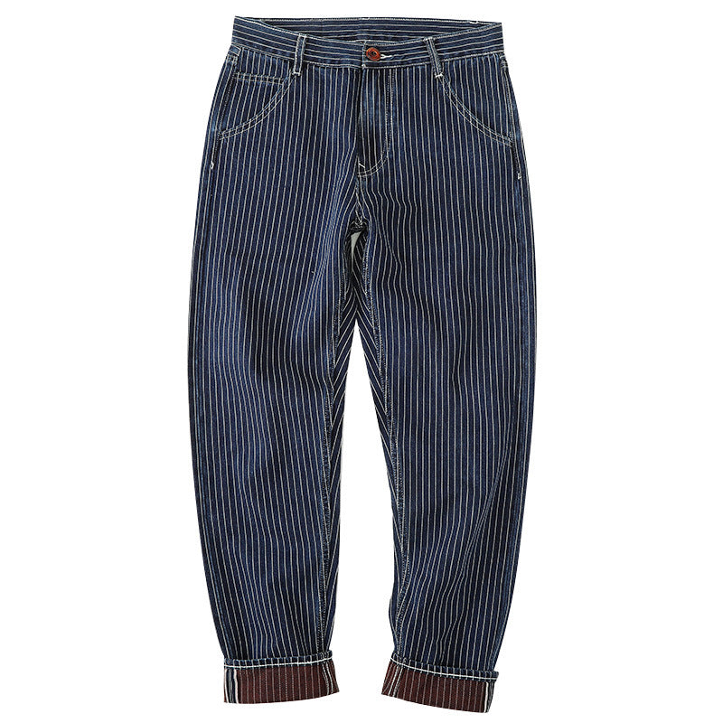 Vintage Style Striped Casual Pants