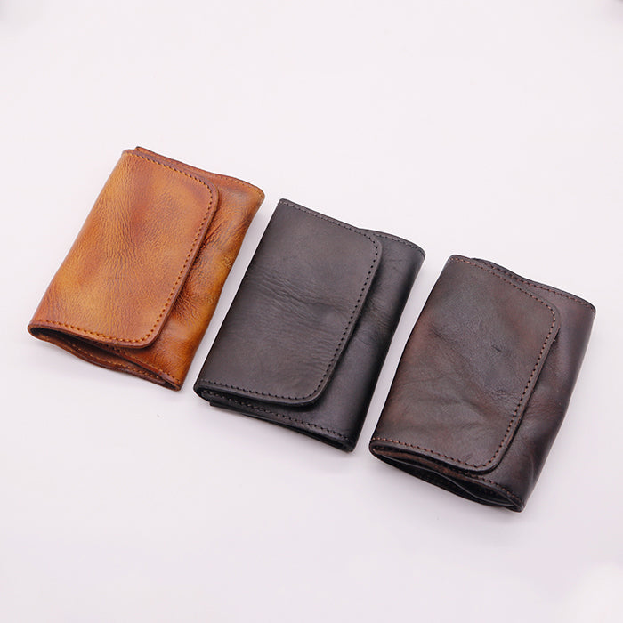 Vintage Leather Handmade Card Wallet