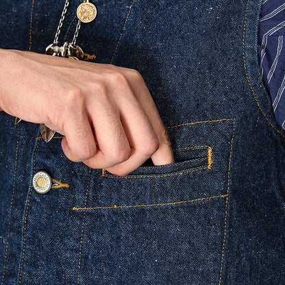 Retro Selvedge Denim Waistcoat