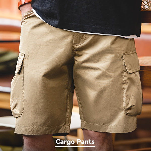 Retro Big Pockets M65 Cargo Shorts in Khaki