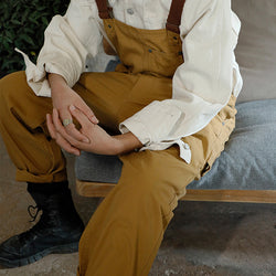 Men's Casual Work Style Overalls In Khaki