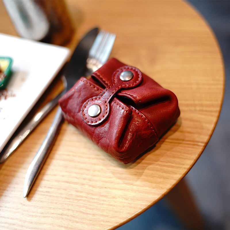 Retro Leather Mini Portable Coin Bag Storage Bag