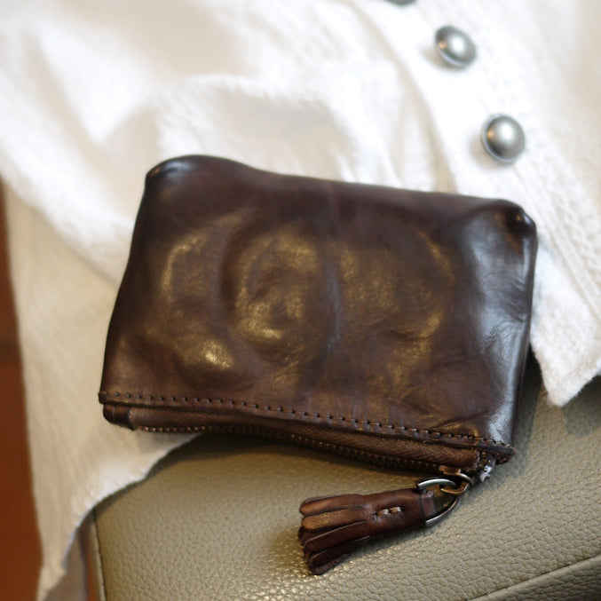 Retro Coin Purse Leather Zipper Wallets