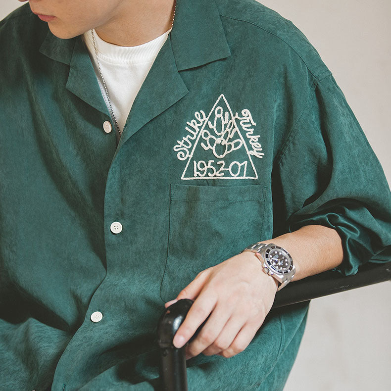 Retro Embroidery Loose Shirt All Match Outwear
