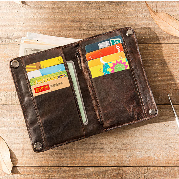 Retro Leather Wallet with Multi-Function Design