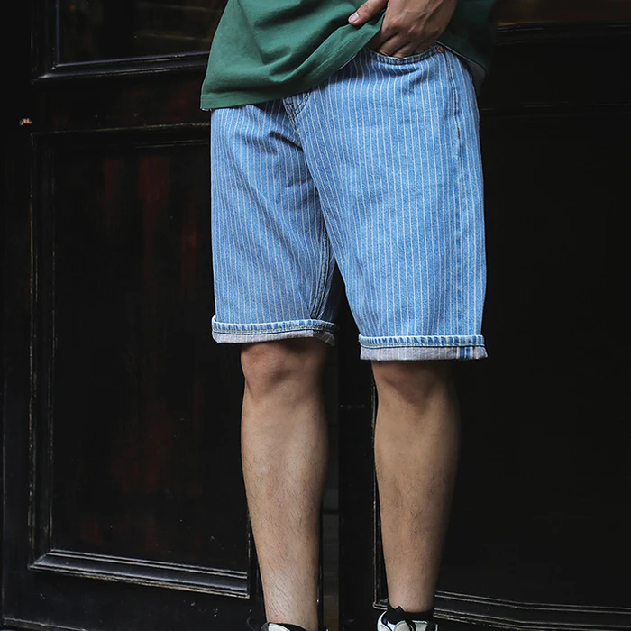 Retro Striped Blue Shorts