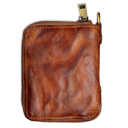 Retro Leather Zipper Short Wallet