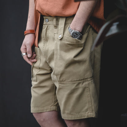 Retro Solid Color P37 Military Shorts Big Pockets Shorts