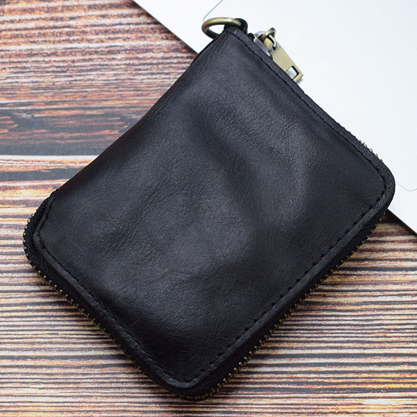 Retro Leather Zipper Short Wallet