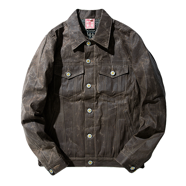 Vintage Men's Classic Waxed Jacket Work Safari Style Coats
