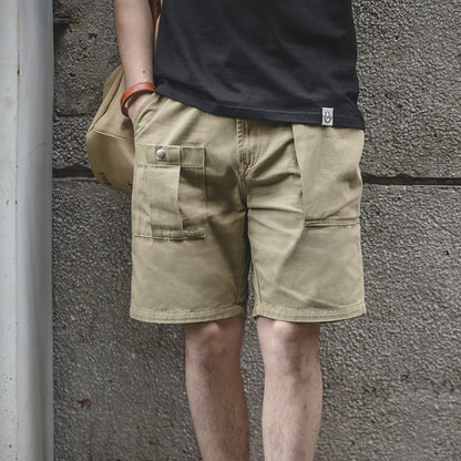 Retro Solid Color P37 Military Shorts Big Pockets Shorts