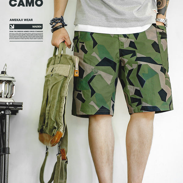 Retro Military Style M90 Camo Shorts