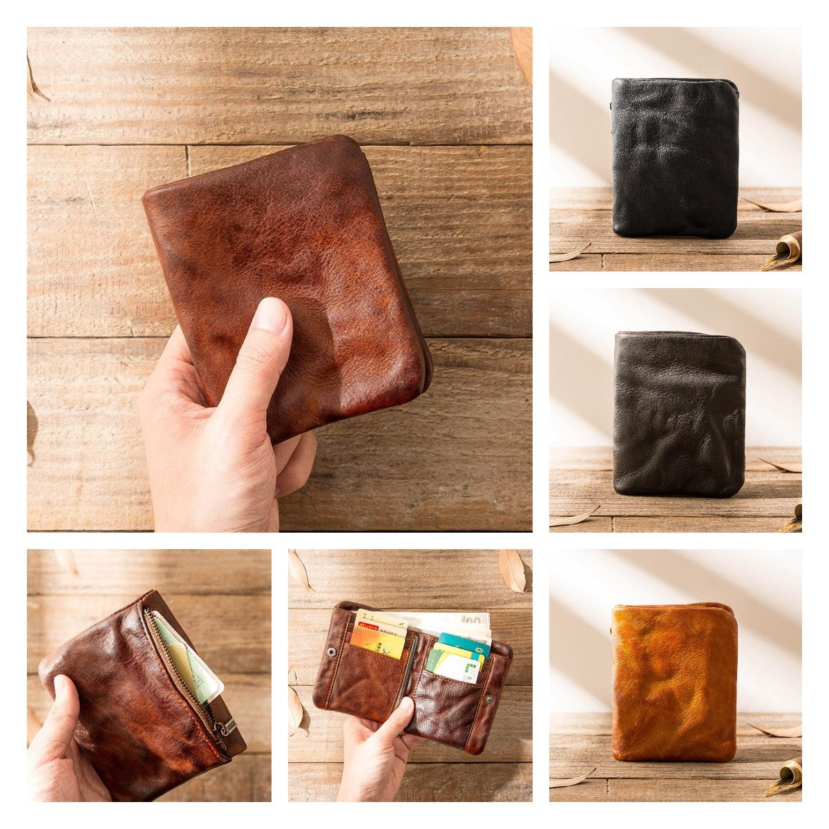 Retro Leather Handmade Short Wallets