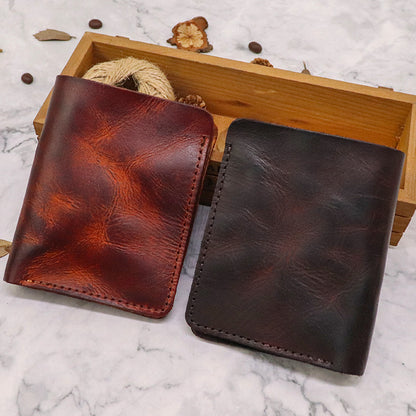 Retro Handmade Leather Card Wallets