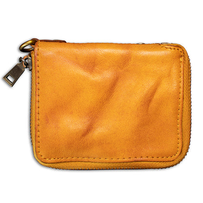 Retro Leather Zipper Short Wallet