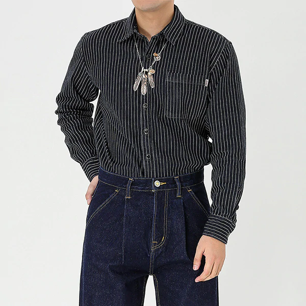 Retro Stripe Denim Shirts