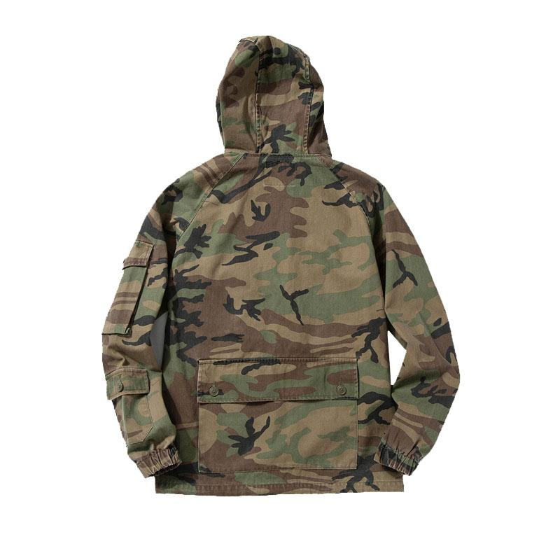 Retro Military Style Camouflage Casual Pullover Hoodies