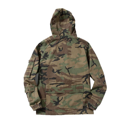 Retro Military Style Camouflage Casual Pullover Hoodies