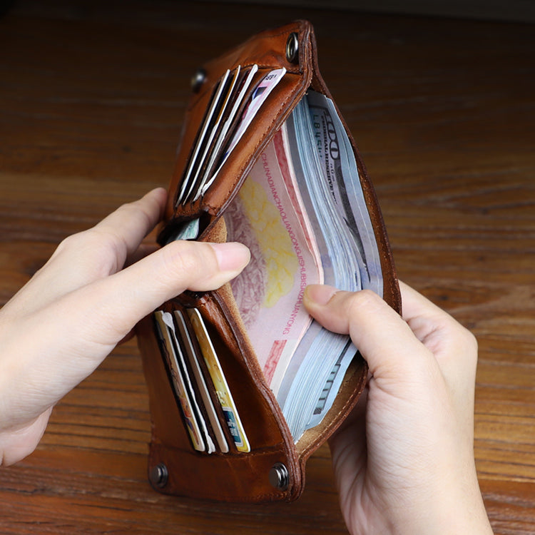 Retro Handmade Leather Wallet Multi-card Slots Wallet