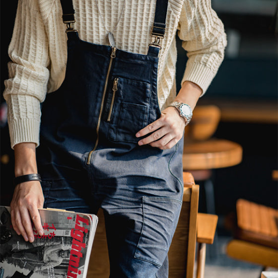 Retro Indigo Denim Navy Overalls