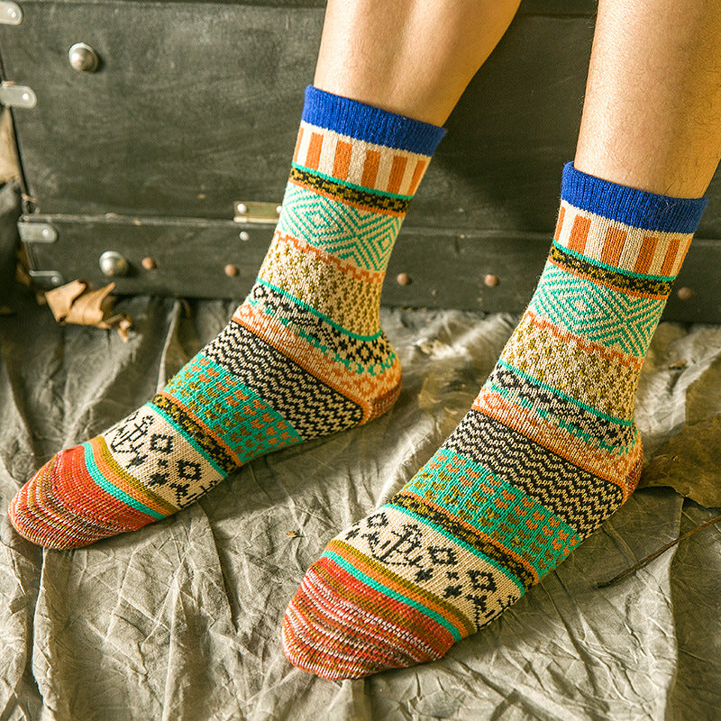 Men's 5 Pairs Retro Ethnic Style Socks