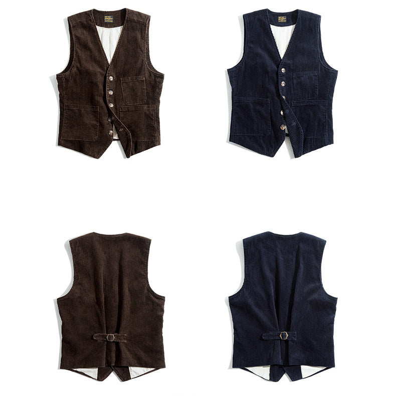 Retro Casual Corduroy Waistcoat