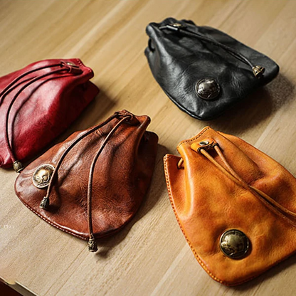 Retro Handmade Leather Coin Bag Storage Bag