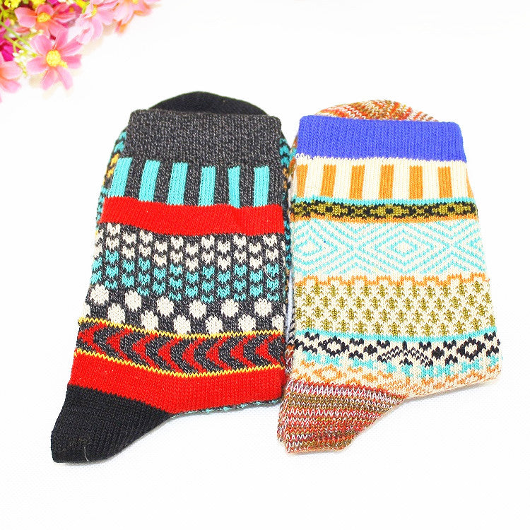 Men's 5 Pairs Retro Ethnic Style Socks