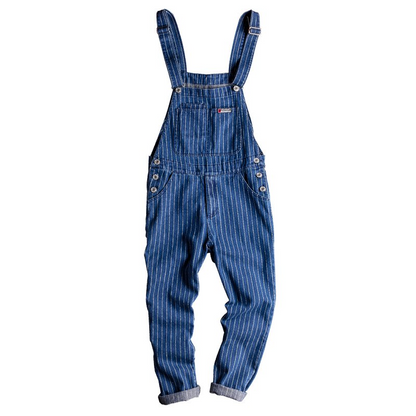 Retro Denim Casual Multi-Pocket Jumpsuits Overall