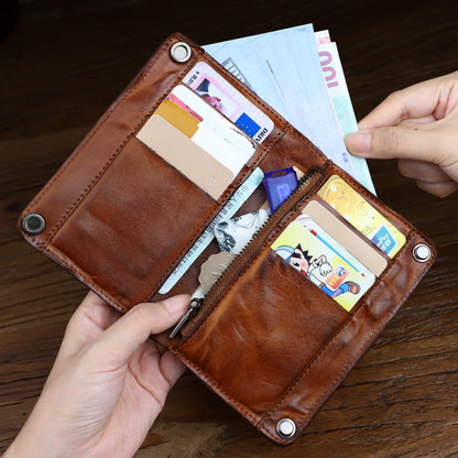 Retro Handmade Leather Wallet Multi-card Slots Wallet