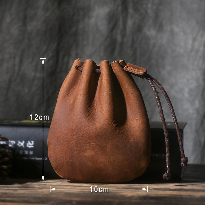 Retro Handmade Leather Coin Bag Storage Bag