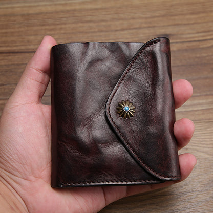 Retro Leather Handmade Short Wallets