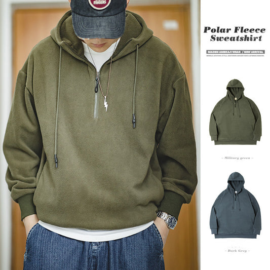 Retro Autumn Winter Polar Fleece Fluffy Hoodies Outwears