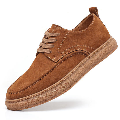 Retro Leather Lacing Anti-slip Soft-soled Suede Shoes