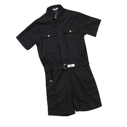 Summer Short Sleeves Overalls Shorts