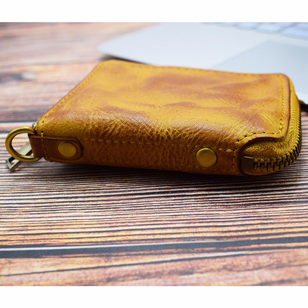 Retro Leather Zipper Short Wallet