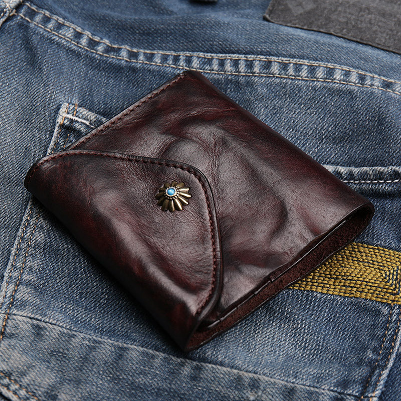 Retro Leather Handmade Short Wallets