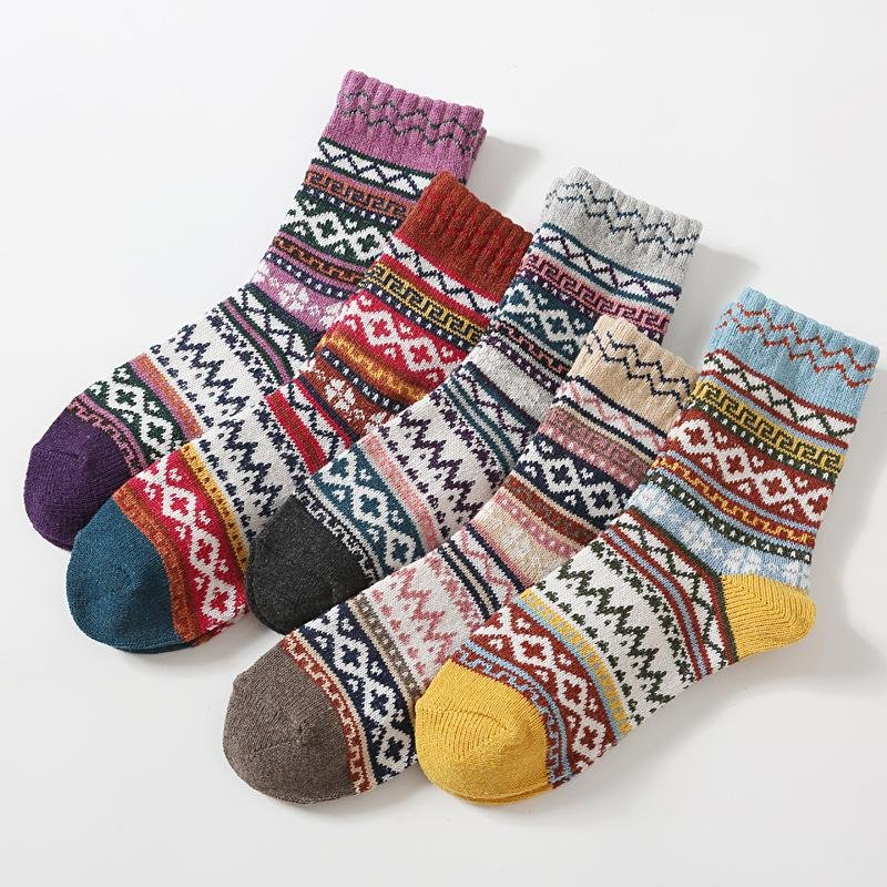 Women's Retro Ethnic Style Knitted Wool Socks